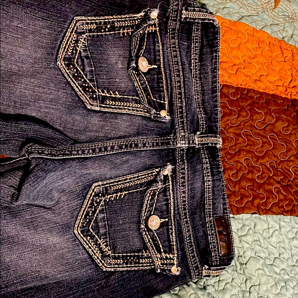 Daytrip Black Boot Cut Jeans with Decorative Stitching